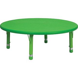 Flash Furniture 45 Round Height Adjustable Plastic Activity Table, Green