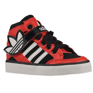 adidas Originals Hard Court Hi Strap   Boys Toddler   Basketball   Shoes   Collegiate Red/Running White/Black