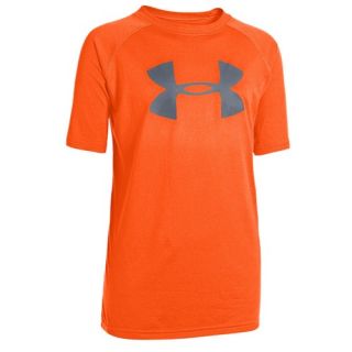 Under Armour Big Logo Tech T Shirt   Boys Grade School   Training   Clothing   Blaze Orange/Steeel