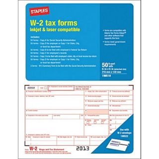 2013 Tax Forms, W2 Laser Forms, 50/PK