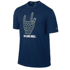 Nike Dri FIT Cotton Graphic Running T Shirt   Mens   Running   Clothing   Brave Blue/Reflective Silver