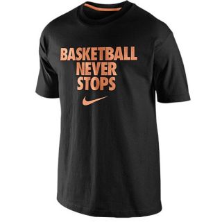 Nike Basketball Never Stops T Shirt   Mens   Basketball   Clothing   Black/Atomic Orange