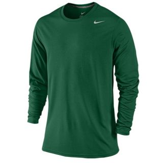 Nike Legend Dri FIT L/S T Shirt   Mens   Training   Clothing   Gorge Green/Carbon Heather/Matte Silver