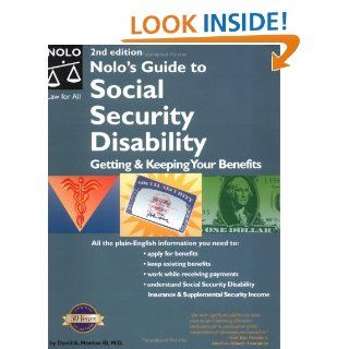 Nolo's Guide to Social Security Disability Getting & Keeping Your Benefits David A. Morton 9780873379144 Books