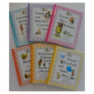 The Original Pooh Treasury set of Six Books hardcover (Winnie the Pooh and some bee Pooh goes visiting and Pooh and Piglet nearly catch a Woozle Piglet meets a Heffalump Eeyore Has a Birthday Kanga and Baby roo come to the forest Christopher Robin gives Po