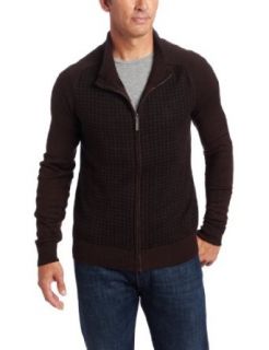 Geoffrey Beene Men's Soft Acrylic Houndstooth Cardigan, Espresso Marl, Large at  Mens Clothing store