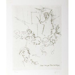 Art Look There Goes Mack the Knife  Etching  Jack Levine