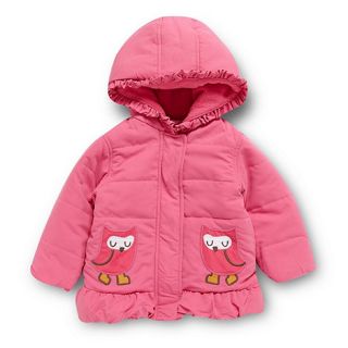 bluezoo Babies pink padded applique owl coat