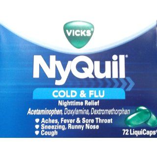 Vicks NyQuil Cold & Flu Relief LiquiCaps, 40 count Box Health & Personal Care