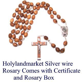 Olive Wood Rosary with Holy Water from the Jordan River   With Certificate of Authenticity (51 cm or 20") Holylandmarket Jewelry