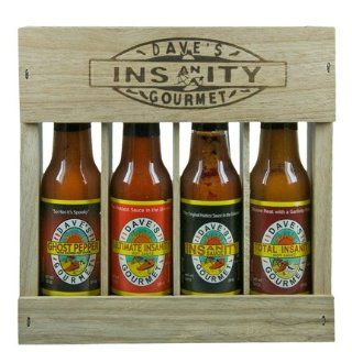 Dave's Gourmet Super Hot Wood Set Ultra Hot Crated Hot Sauce Set is The Ultimate in Heat. Ounce For Ounce the Hottest Set On The Market. Packed In a Branded Wood Crate for the Ultimately Insane Gift Giving (Original)  Blair S Hot Sauce Ultra Sudden J