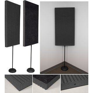 Auralex ProMAX  2 Feet by 4 Feet Stand mounted Portable Acoustic Treatment  Panels, Charcoal (2 Panels) Musical Instruments