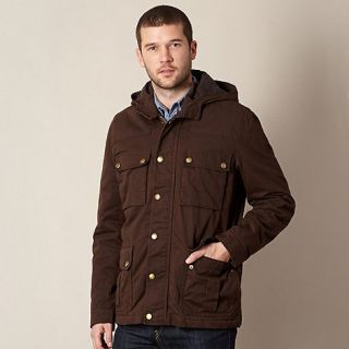 RJR.John Rocha Big and tall designer brown tartan hooded coat