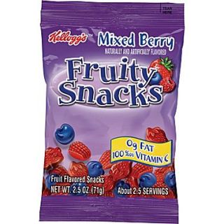 Kelloggs Mixed Berry Fruity Snacks, 2.5 oz. Bags, 48 Bags/Box