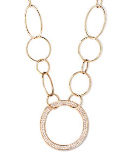 Stardust 18k Gold Pave Diamond Hollow Pendant Chain Necklace   Ippolita   Gold