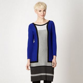 Principles by Ben de Lisi Designer royal blue colour block knitted tunic dress