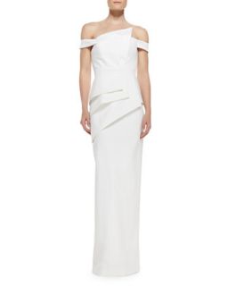 Womens La Reina Off The Shoulder Gown   Black Halo Eve   Winter white (4)
