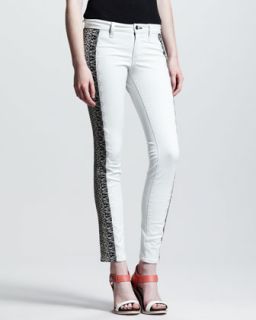 Womens Split Skinny Embroidered Jeans   rag & bone/JEAN   Winter white (28)