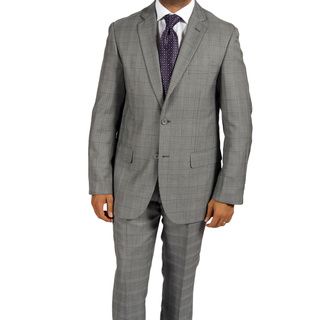 Ferrecci Ferrecci Mens Zonettie 2 piece Checkered Grey Suit Grey Size 44S