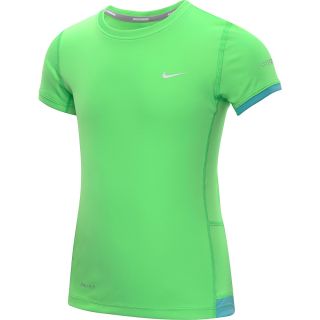 NIKE Girls Miler Running Shirt   Size Small, Poison Green