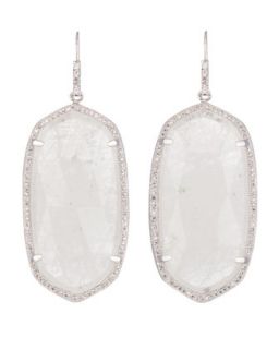 Large Pave Trim Rock Crystal Drop Earrings   Kendra Scott Luxe   Rock crystal
