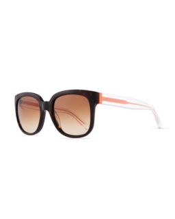 Clear Arm Gradient Sunglasses, Havana/Orange   MARC by Marc Jacobs   Havana