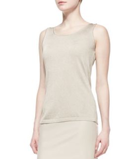 Womens Scoop Neck Knit Tank, Champagne   Lafayette 148 New York   Champagne