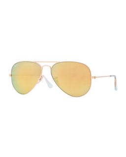 Aviator Mirrored Sunglasses, Brown   Ray Ban   Brown