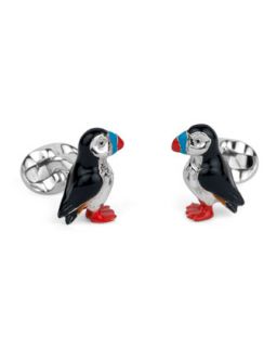 Mens Puffin Sterling Silver Cuff Links   Deakin & Francis   Silver