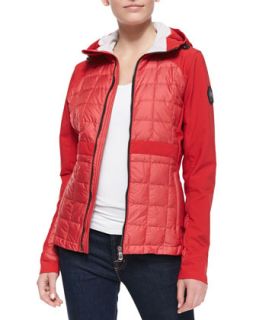 Womens Fernie Puffer Hoodie, Red   Canada Goose   Red (LARGE)
