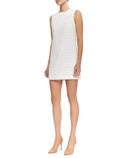 Womens Ellice Perforated Cotton Sleeveless Dress   Theory   White (12)