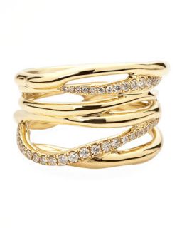 Drizzle 18k Gold Diamond Crossover Ring   Ippolita   Gold (7)