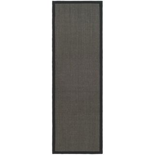 Hand woven Serenity Charcoal Grey Sisal Rug (2 6 X 22)