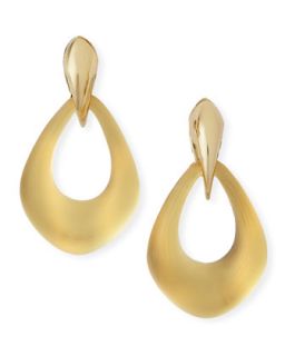 Kinshasa Claw Capped Lucite Hoop Clip On Earrings, Golden   Alexis Bittar   Gold