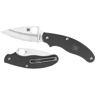 Spyderco UK Penknife Black FRN Leaf Shape Plain Edge Knife (400839)