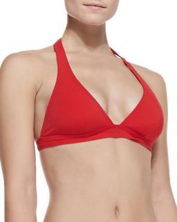 Womens UPF 50 Classic Padded Cup Halter Swim Top, Red   Parasol   Red (LARGE)