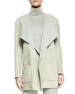 Womens Helene Suede Drape Neck Jacket   Ralph Lauren Collection   Putty (10)
