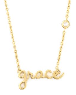 Grace Pendant Bezel Diamond Necklace   SHY by Sydney Evan   Gold