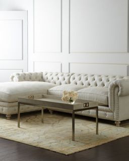Warner Linen Sectional Sofa, Right Arm Facing