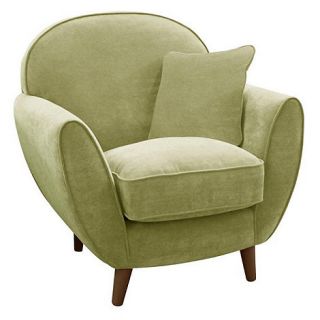 Lime green Kismet accent armchair with dark wood feet