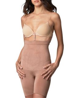 Womens Slim Cognito Mid Thigh Shaping Bodysuit   Spanx   Nude (SMALL)