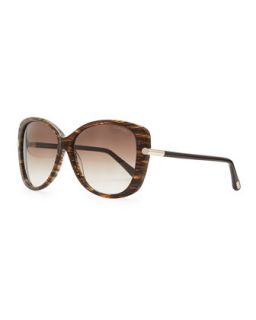Linda Acetate Butterfly Sunglasses, Brown   Tom Ford   Brown