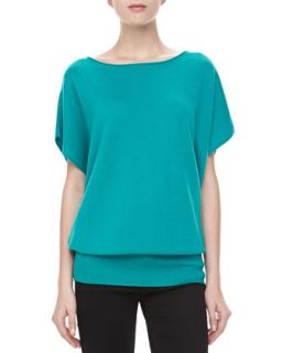 Womens Boat Neck Cashmere Top, Turquoise   Michael Kors   Turquoise (MEDIUM)
