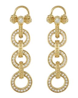 18k Gold Diamond Linked Drop Earrings   Lagos   Gold (18k )