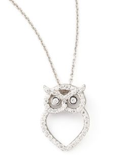 18k White Gold Diamond Owl Necklace   Roberto Coin   White gold (18k )