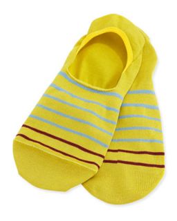 Mens 2 Stripe Loafer Socks, Yellow   Paul Smith   Yellow