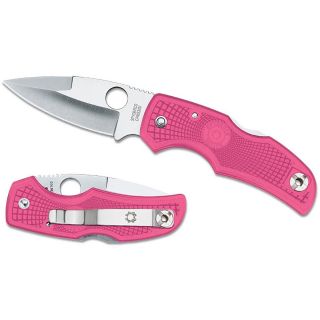 Spyderco Native Lightweight FRN Plain Edge Knife   Pink (4003853)