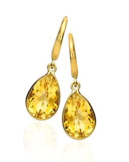 Eternal 18k Gold Citrine Pear Drop Earrings   Kiki McDonough   Gold (18k )