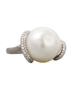 White Keshi Pearl and Diamond Ring   Eli Jewels   White (7)