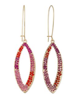 Pave Loop Dangle Drop Earrings   Sequin   Pink/Gold (ONE SIZE)